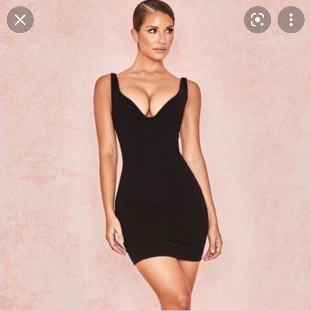House of CB Jeanine black plunge dress